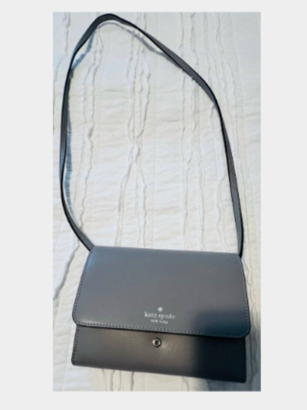 Kate Spade Madison Flap Crossbody Bag - Platinum Grey (Used Once!)
